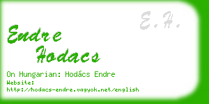 endre hodacs business card