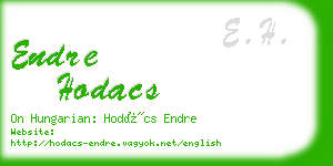 endre hodacs business card